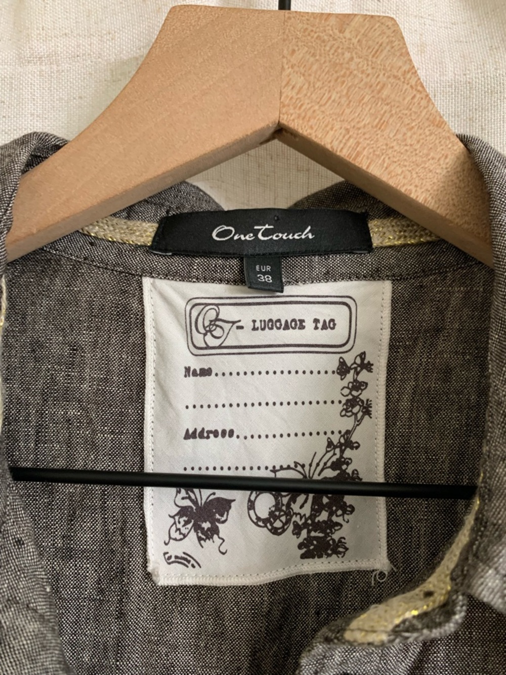One Touch Germany 100% Linen Y2K Sleeveless Button Front Grey Long Top Size 38 - Picture 3 of 9